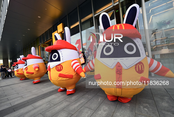 A view of the products from the collaboration between the game Zenless Zone Zero and McDonald's in Shanghai, China, on December 5, 2024. 