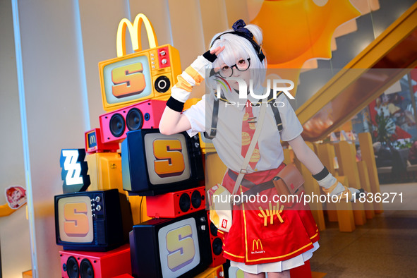 A view of the products from the collaboration between the game Zenless Zone Zero and McDonald's in Shanghai, China, on December 5, 2024. 