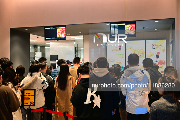 A view of the products from the collaboration between the game Zenless Zone Zero and McDonald's in Shanghai, China, on December 5, 2024. 