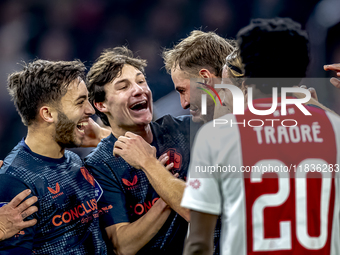 FC Utrecht forward David Min celebrates the goal during the match between Ajax and Utrecht at the Johan Cruijff ArenA for the Dutch Eredivis...