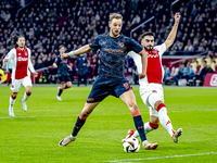 FC Utrecht forward David Min and AFC Ajax Amsterdam defender Josip Sutalo participate in the match between Ajax and Utrecht at the Johan Cru...