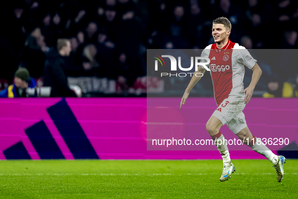 AFC Ajax Amsterdam defender Anton Gaaei scores to make it 1-1 and celebrates the goal during the match between Ajax and Utrecht at the Johan...