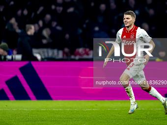 AFC Ajax Amsterdam defender Anton Gaaei scores to make it 1-1 and celebrates the goal during the match between Ajax and Utrecht at the Johan...