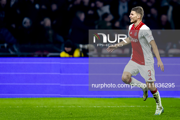 AFC Ajax Amsterdam defender Anton Gaaei scores to make it 1-1 and celebrates the goal during the match between Ajax and Utrecht at the Johan...