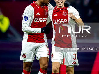 AFC Ajax Amsterdam defender Anton Gaaei scores to make it 1-1 and celebrates the goal during the match between Ajax and Utrecht at the Johan...