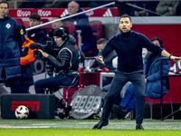 AFC Ajax Amsterdam trainer Francesco Farioli is present during the match between Ajax and Utrecht at the Johan Cruijff ArenA for the Dutch E...