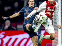 FC Utrecht midfielder Paxten Aaronson and AFC Ajax Amsterdam midfielder Kian Fitz-Jim play during the match between Ajax and Utrecht at the...