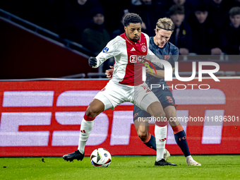 AFC Ajax Amsterdam forward Chuba Akpom and FC Utrecht defender Niklas Vesterlund play during the match between Ajax and Utrecht at the Johan...