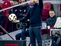 AFC Ajax Amsterdam trainer Francesco Farioli is present during the match between Ajax and Utrecht at the Johan Cruijff ArenA for the Dutch E...