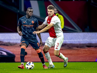 FC Utrecht forward Yoann Cathline and AFC Ajax Amsterdam defender Anton Gaaei participate in the match between Ajax and Utrecht at the Johan...