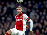 AFC Ajax Amsterdam midfielder Jordan Henderson participates in the match between Ajax and Utrecht at the Johan Cruijff ArenA for the Dutch E...