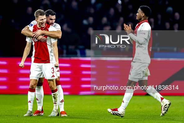 AFC Ajax Amsterdam defender Anton Gaaei scores to make it 1-1 and celebrates the goal during the match between Ajax and Utrecht at the Johan...