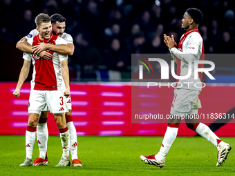 AFC Ajax Amsterdam defender Anton Gaaei scores to make it 1-1 and celebrates the goal during the match between Ajax and Utrecht at the Johan...