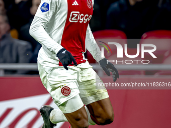 AFC Ajax Amsterdam forward Chuba Akpom plays during the match between Ajax and Utrecht at the Johan Cruijff ArenA for the Dutch Eredivisie s...