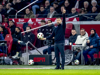 AFC Ajax Amsterdam trainer Francesco Farioli is present during the match between Ajax and Utrecht at the Johan Cruijff ArenA for the Dutch E...