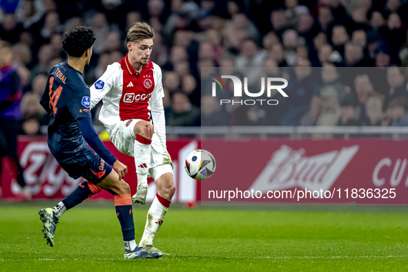 AFC Ajax Amsterdam midfielder Kenneth Taylor plays during the match between Ajax and Utrecht at the Johan Cruijff ArenA for the Dutch Erediv...