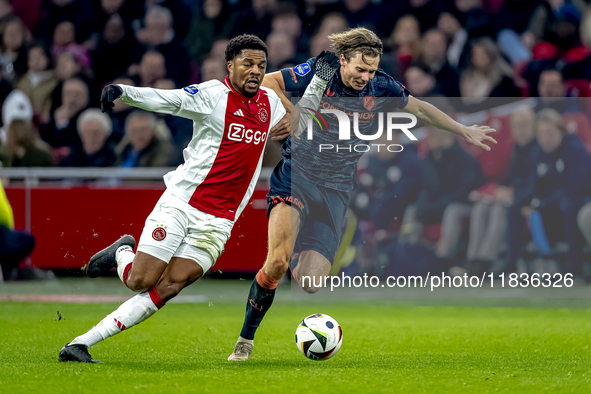 AFC Ajax Amsterdam forward Chuba Akpom plays during the match between Ajax and Utrecht at the Johan Cruijff ArenA for the Dutch Eredivisie s...