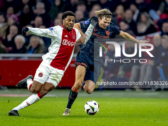 AFC Ajax Amsterdam forward Chuba Akpom plays during the match between Ajax and Utrecht at the Johan Cruijff ArenA for the Dutch Eredivisie s...