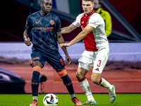 FC Utrecht forward Yoann Cathline and AFC Ajax Amsterdam defender Anton Gaaei participate in the match between Ajax and Utrecht at the Johan...