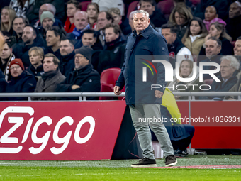 FC Utrecht trainer Ron Jans is present during the match between Ajax and Utrecht at the Johan Cruijff ArenA for the Dutch Eredivisie season...