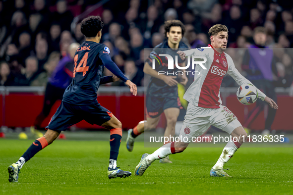 AFC Ajax Amsterdam midfielder Kenneth Taylor plays during the match between Ajax and Utrecht at the Johan Cruijff ArenA for the Dutch Erediv...