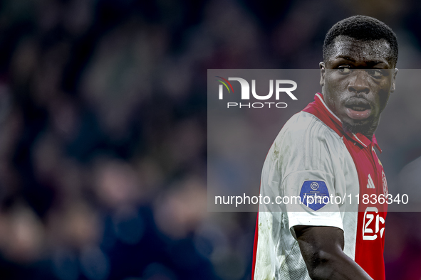 AFC Ajax Amsterdam forward Brian Brobbey participates in the match between Ajax and Utrecht at the Johan Cruijff ArenA for the Dutch Eredivi...