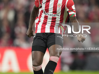 Inaki Williams right winger of Athletic Club and Ghana during the La Liga match between Athletic Club and Real Madrid CF at Estadio de San M...