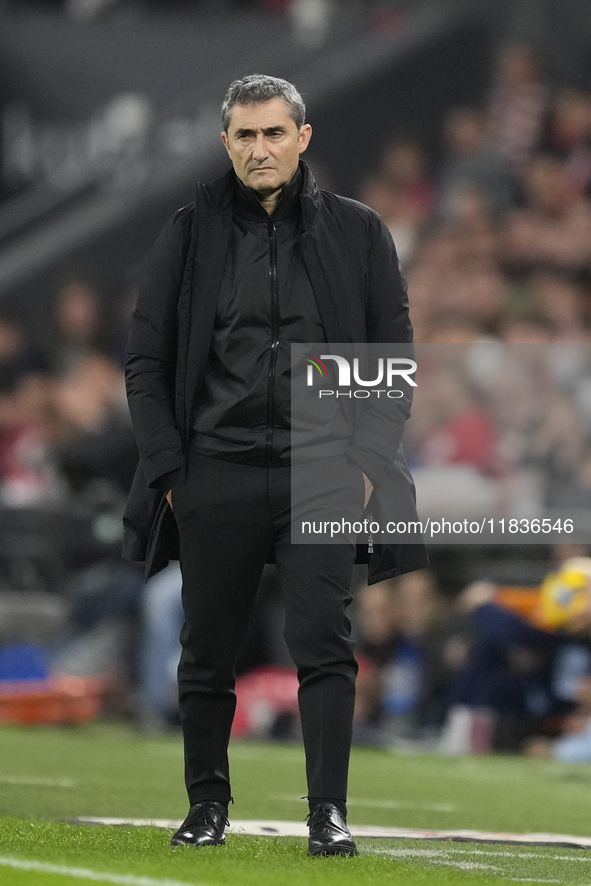 Ernesto Valverde head coach of Athletic Club during the La Liga match between Athletic Club and Real Madrid CF at Estadio de San Mames on De...