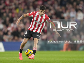 Benat Prados central midfield of Athletic Club and Spain during the La Liga match between Athletic Club and Real Madrid CF at Estadio de San...