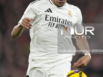 Kylian Mbappe centre-forward of Real Madrid and France during the La Liga match between Athletic Club and Real Madrid CF at Estadio de San M...