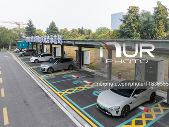 The ''Light storage, charge and discharge'' smart energy complex, jointly built by State Grid Nanjing Electric Vehicle Company and Nanjing Z...