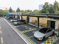 The ''Light storage, charge and discharge'' smart energy complex, jointly built by State Grid Nanjing Electric Vehicle Company and Nanjing Z...