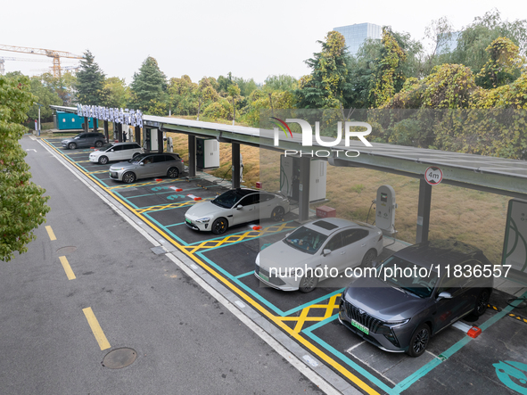 The ''Light storage, charge and discharge'' smart energy complex, jointly built by State Grid Nanjing Electric Vehicle Company and Nanjing Z...