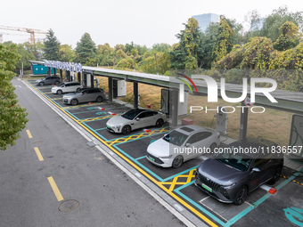 The ''Light storage, charge and discharge'' smart energy complex, jointly built by State Grid Nanjing Electric Vehicle Company and Nanjing Z...