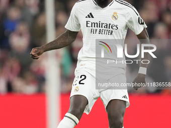 Antonio Rudiger centre-back of Real Madrid and Germany during the La Liga match between Athletic Club and Real Madrid CF at Estadio de San M...