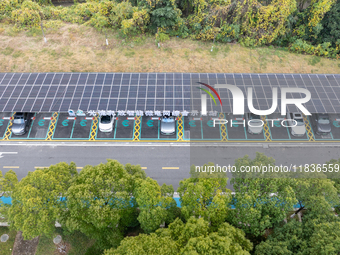 The ''Light storage, charge and discharge'' smart energy complex, jointly built by State Grid Nanjing Electric Vehicle Company and Nanjing Z...