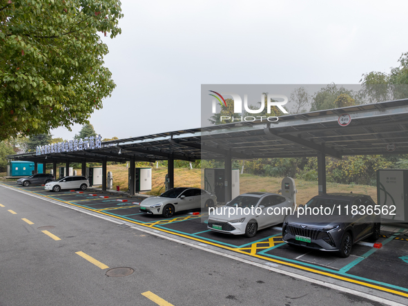 The ''Light storage, charge and discharge'' smart energy complex, jointly built by State Grid Nanjing Electric Vehicle Company and Nanjing Z...