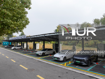 The ''Light storage, charge and discharge'' smart energy complex, jointly built by State Grid Nanjing Electric Vehicle Company and Nanjing Z...