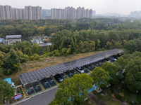 The ''Light storage, charge and discharge'' smart energy complex, jointly built by State Grid Nanjing Electric Vehicle Company and Nanjing Z...