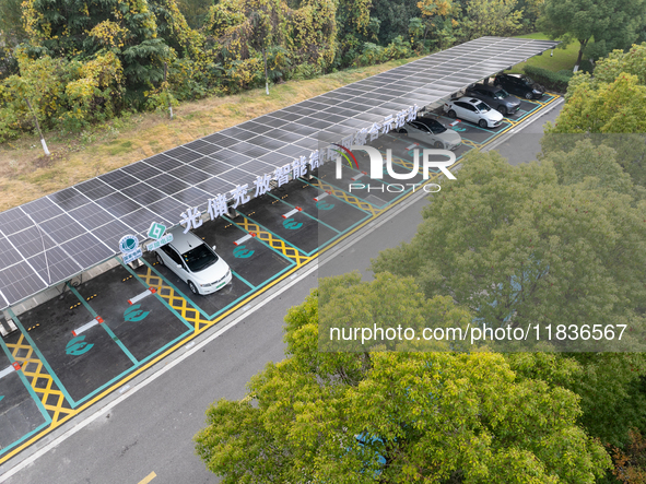 The ''Light storage, charge and discharge'' smart energy complex, jointly built by State Grid Nanjing Electric Vehicle Company and Nanjing Z...