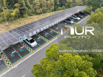 The ''Light storage, charge and discharge'' smart energy complex, jointly built by State Grid Nanjing Electric Vehicle Company and Nanjing Z...