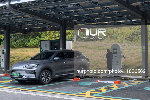 The ''Light storage, charge and discharge'' smart energy complex, jointly built by State Grid Nanjing Electric Vehicle Company and Nanjing Z...