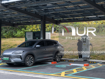 The ''Light storage, charge and discharge'' smart energy complex, jointly built by State Grid Nanjing Electric Vehicle Company and Nanjing Z...