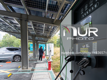 The ''Light storage, charge and discharge'' smart energy complex, jointly built by State Grid Nanjing Electric Vehicle Company and Nanjing Z...