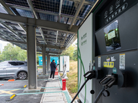 The ''Light storage, charge and discharge'' smart energy complex, jointly built by State Grid Nanjing Electric Vehicle Company and Nanjing Z...