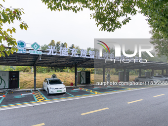 The ''Light storage, charge and discharge'' smart energy complex, jointly built by State Grid Nanjing Electric Vehicle Company and Nanjing Z...