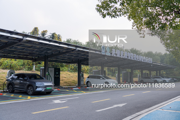 The ''Light storage, charge and discharge'' smart energy complex, jointly built by State Grid Nanjing Electric Vehicle Company and Nanjing Z...