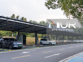 The ''Light storage, charge and discharge'' smart energy complex, jointly built by State Grid Nanjing Electric Vehicle Company and Nanjing Z...