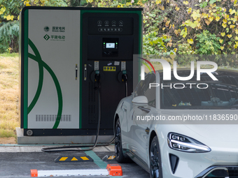 The ''Light storage, charge and discharge'' smart energy complex, jointly built by State Grid Nanjing Electric Vehicle Company and Nanjing Z...