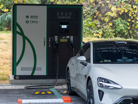 The ''Light storage, charge and discharge'' smart energy complex, jointly built by State Grid Nanjing Electric Vehicle Company and Nanjing Z...